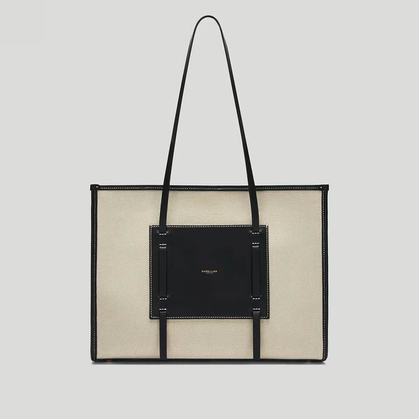 The Capri Salt & Pepper Canvas Black Smooth