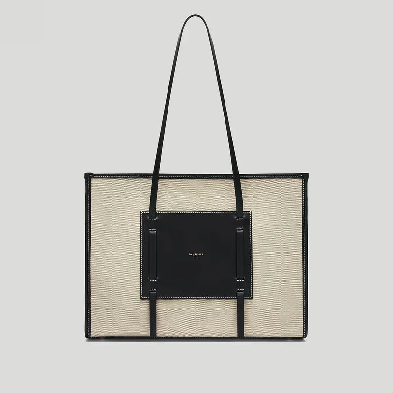 The Capri Salt & Pepper Canvas Black Smooth