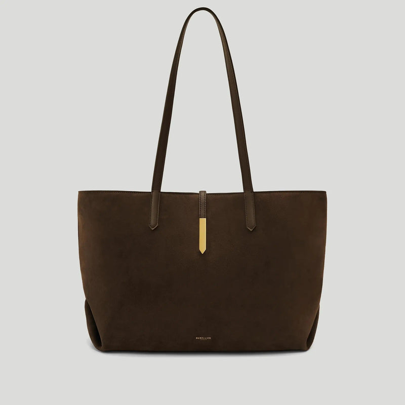 The Tokyo Tote Mocha Suede & Mocha Smooth
