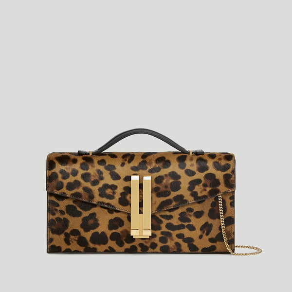 The Vancouver Clutch Leopard-Effect Calf Hair & Black Smooth